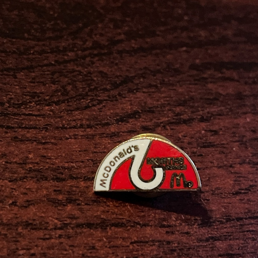 Vintage McDonald's‎ 6 Months Of Service Employee Lapel Hat Pin